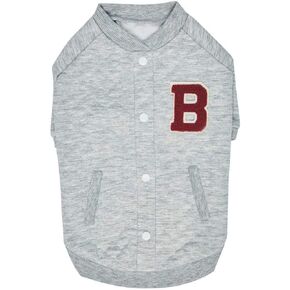 سترة بلوفر للكلاب من Blueberry Pet ناعمة ومريحة لمحبي البيسبول المفضلين من Argyle Jacquard باللون الرمادي، طول الظهر 25.4 سم، حزمة من سترة واحدة للكلاب