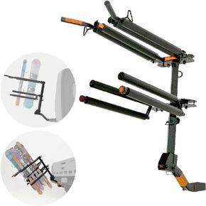HYPERAX Volt SKI - RV-Rated Vertical Hitch-Mounted Ski & Snowboard, Tiltable Rack for SUV, Sedan and RV, Compatible with 2" Hitch Receiver, Fit up to 4 Pairs of skis or 2 Snowboards for Each Side