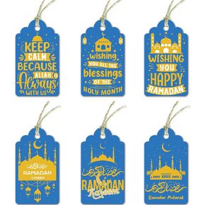 120 Pcs Ramadan Mubarak Gift Tags, Eid Mubarak Gift Tag Lables, Ramadan Decorations for Home Ramadan Kareem Eid Mubarak Gift Bag Tags Lable Islamic Muslim Party Favor and Supplies