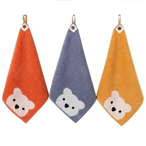 3 Pcs Premium Cotton Washcloths,Soft & Fluffy,Super Absorbent & No Lint Handkerchief for Children and Baby-11.8"x11.8"