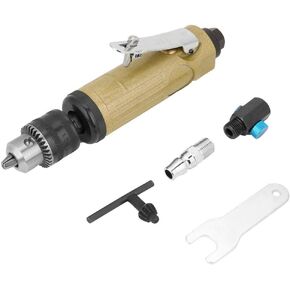 3/8" High Speed Straight Pneumatic Drill Set Power Reversible Air Drilling Tool with Adjustable Inlet Valve 22000rpm