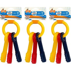 Nylabone 3 Pack of Bacon Puppy Teething Keys, X-Small