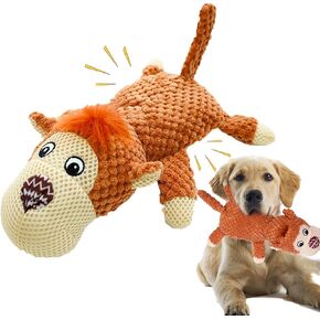 Dog Toy, Monkey Plush, Durable Chew Toy for Puppy, Medium, Large, Aggressive Chewers, Teething Relief, Interactive Sound, Lightweight