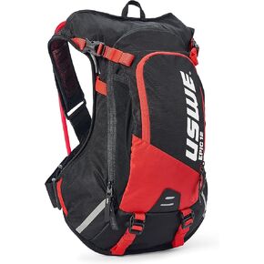 حزمة الترطيب الجديدة MTB من USWE سعة 12 لتر - لركوب الدراجات وركوب الدراجات الجبلية وركوب الدراجات الجبلية وركوب الحصى، مع مثانة مياه 3.0 لتر/ 100 أونصة، أسود-أحمر in Kuwait