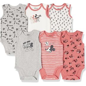 Amazon Essentials Disney | Marvel | Star Wars Unisex Babies' Sleeveless Bodysuits, Pack of 6