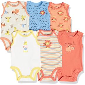 Amazon Essentials Disney | Marvel | Star Wars Unisex Babies' Sleeveless Bodysuits, Pack of 6
