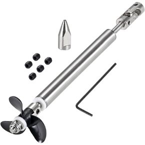 uxcell 4mm Drive Shaft, L130mm Shaft, L80mm Sleeve, D36mm Propeller, Fit for 3mm Motor Shaft