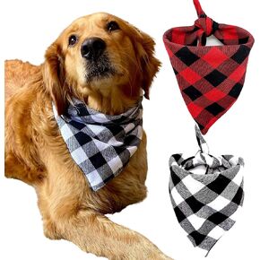 Realeaf Dog Bandanas 2 Pack، منقوشة الحيوانات الأليفة الأوشحة عكسها متقلب منديل كلاسيكي مثلث الكلب المرايل زي اكسسوارات الديكور للكلاب الكبيرة الحيوانات الأليفة
