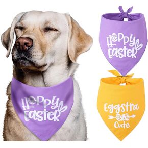 Dog Easter Bandana,Pack of 2 Easter Bandana for Dogs