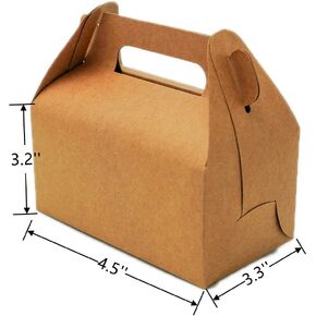 NICEWAY 30 Pack Brown Gable Gift Boxes Kraft Gift Box Candy Treat Boxes, Small Goodie Gift Boxes Treat Boxes for Wedding, Birthday Party, Baby Shower 6.5x3.3x3.6 inches