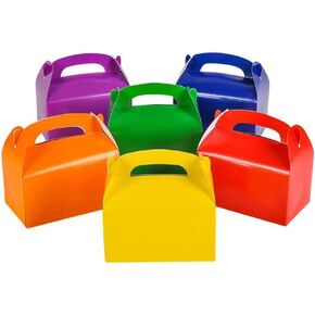 صناديق هدايا جابل من شركة Dreidel، (12 قطعة) صناديق هدايا الحفلات لأعياد ميلاد الأطفال، صناديق الحلوى هدايا الحفلات، حفلات الزفاف، حفلات استقبال المولود الجديد، صندوق 6.25 بوصة × 3.5 بوصة × 3.5 بوصة (صندوق علاج متعدد الألوان)