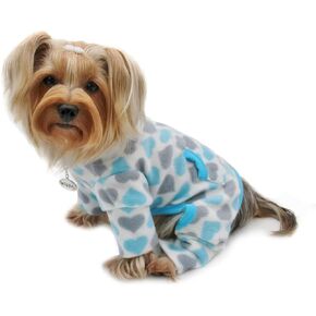 Dog/Puppy Blush of Love Fleece Turtleneck Pajamas/Bodysuit/Loungewear/Coverall/Jumper/Romper for Small Breeds (S)