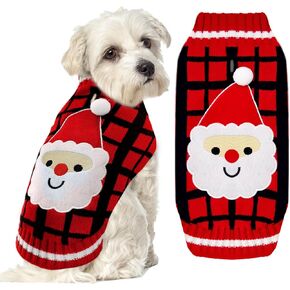 BAEJMJK Dog Christmas Sweater Xmas Pet Dog Turtleneck Clothes for Small Medium Large Dogs Soft Warm Puppy Cat Knit Jumper Dog Outfits Dog Pullover for Fall Winter Red Elk（B,Medium）