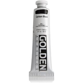 Heavy Body Acrylics by GOLDEN, Carbon Black, 2 fl. oz. Tube, Professional Acrylic Paint, Opaque