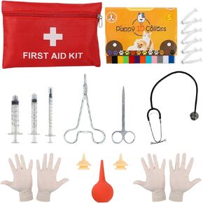 Puppy Birthing Supplies, Newborn Pet Birthing Kits, for 12 Born Kittens and Puppies ID Collars, Pet Feeding, Feeding and Childbirth Supplies