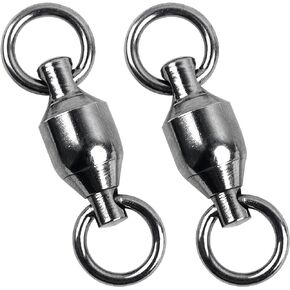 FUSIGO Fishing Swivels Ball Bearing Swivels Connector High Strength Stainless Steel Solid Welding Ring Barrel Swivels Saltwater Freshwater Fishing