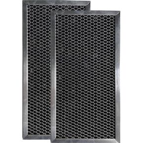 2-Pack Air Filter Factory Replacement For Whirlpool 4393791 Installs Behind Vent Above Door Microwave Charcoal Filter Size 5.75 x 12.25 x .375 Inches