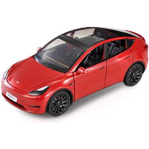 1/24 Model Y Toy Cars Alloy Diecast Model Car, Pull Back Model Y Model Car with Light, Big Model Y Diecast Car Model Toy Suitable for Kids Adults Birthday Gift (White)
