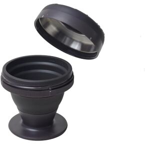 Portable Collapsible Travel French Press for Coffee - Single Serve 8oz Stainless Steel Filter, No Plastic Contact, Compact Design Perfect for Home, Camping & Outdoors (Black)