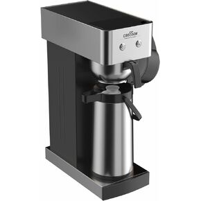 crosson Auto Filling Commercial Coffee Brewer, Plumbed Direct Waterline Drip Coffee Maker with 24 Hours Hot 2.2L Airpot Coffee Carafe Dispenser with Pump