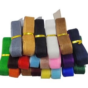 Sheer Organza Ribbons 100 Yards Sheer Ribbon Chiffon Stain Ribbon Set for Easter Day Valentines Christmas Wedding Gift Wrapping Bouquet Craft Birthday Party Decoration (20 Colors) (3/8")