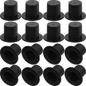 NUOBESTY 50pcs Mini Plastic Top Hats Black Snowman Hats Christmas Wine Bottle Decor Party Supplies