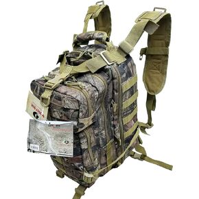 Tactical Assault Pack - Combat Rucksack - 17" Military MOLLE Backpack 27L (Mossy Oak)