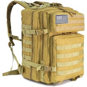 Military Tactical Backpack, Large Stronger Work & Army Camping Rucksack, 72H Assault Pack with Molle, for Hiking Fishing Outdoor(45L)