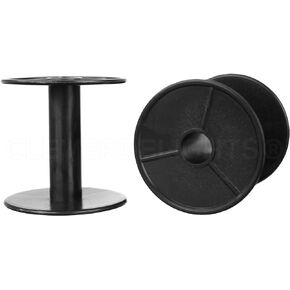 CleverDelights Plastic Spools - 2 3/8" x 2 3/8" - Black - 10 Pack