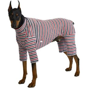 بيجامة Lucky Petter Dog للكلاب الصغيرة الأساسية من Onesie Doggie Jammies Dog قميص قابل للتمدد للكلاب بذلة داخلية pjs (أحمر أساسي، 2X-Large)