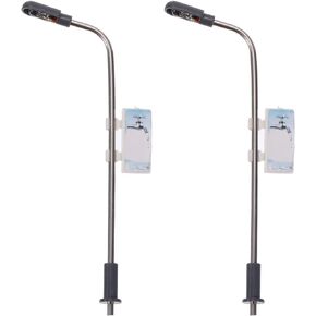 MECCANIXITY Model Railway LED Lamppost Lamps Warm White Post Lights 1/150 N Scale 8cm 3.15inch 3V, Pack of 2