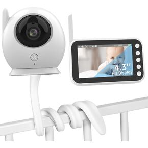 MYPIN Video Baby Monitor with Camera and Audio, Wireless Monitor Camera with 4.3 Inch LCD Screen Night Vision/Two-Way Talk/Temperature Monitor/Lullaby