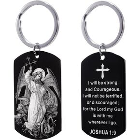 Patron Saints Catholic Keychain,Christian Bible Religious Scripture Gifts, Communion,Confirmation Keyring