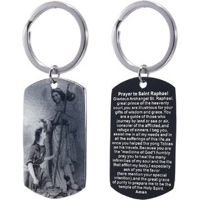 Patron Saints Catholic Keychain,Christian Bible Religious Scripture Gifts, Communion,Confirmation Keyring
