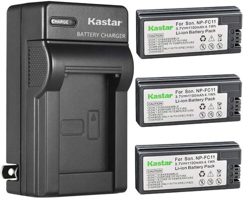بطارية Kastar قطعتين وشاحن حائط تيار متردد بديل لبطارية Sony NP-FC11 NP-FC10، شاحن Sony BC-VC10، Sony Cyber-shot DSC-P8L DSC-P9 DSC-P7 DSC-P2 DSC-P3 DSC-P5 DSC- كاميرات F77 DSC-P10 DSC-P12 in Saudi Arabia