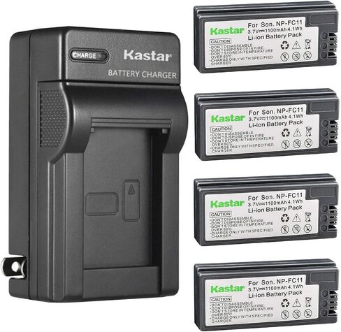 بطارية Kastar قطعتين وشاحن حائط تيار متردد بديل لبطارية Sony NP-FC11 NP-FC10، شاحن Sony BC-VC10، Sony Cyber-shot DSC-P8L DSC-P9 DSC-P7 DSC-P2 DSC-P3 DSC-P5 DSC- كاميرات F77 DSC-P10 DSC-P12 in Saudi Arabia