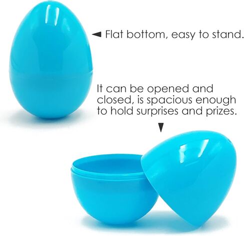 24PCS Easter Eggs Empty,3.5" Plastic Easter Eggs Fillable, 6 Colors - Easter Basket Stuffers for Kids Party Favors, Hunt, Classroom Prizes, Hanging Easter Eggs Bulk with Ribbon in Kuwait