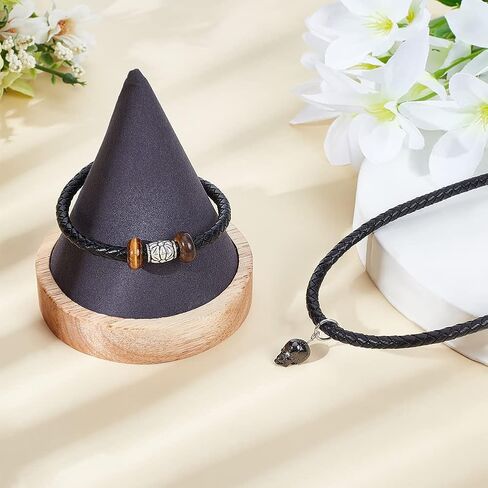 PH PandaHall 1 Roll 3mm Round Folded Bolo PU Braided Leather Cord Each 5.5 Yard for Necklace Bracelet Jewelry Making Black in Saudi Arabia