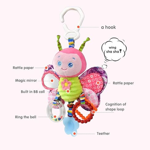 Baby Rattles Toys with Teether,Bed Bell for Toddler in pram,Gifts for Baby Aged 3 Months or More (Bird) in Saudi Arabia