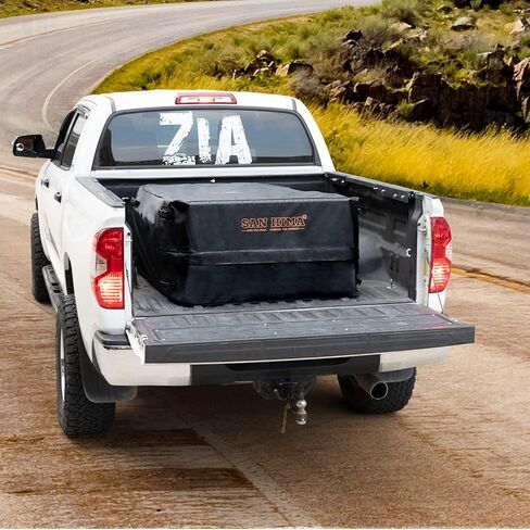 FIERYRED 25.5 قدم مكعب حقيبة سرير شاحنة مقاومة للماء مع شبكة شحن، حقيبة تخزين شديدة التحمل مع 8 مقابض مطاطية تناسب أي شاحنة، 50 بوصة طول × 40 بوصة عرض × 22 بوصة ارتفاع in Kuwait