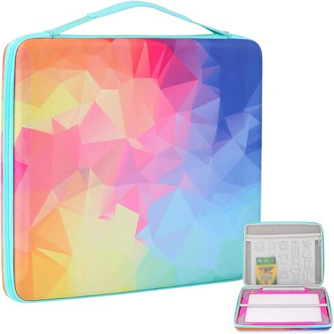 حقيبة حمل صلبة من Hearoo للوحة التتبع المضيئة من كرايولا، حقيبة تخزين للسفر لأجهزة الكمبيوتر المحمول مع جيوب شبكية (ملونة) in Kuwait