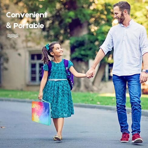 حقيبة حمل صلبة من Hearoo للوحة التتبع المضيئة من كرايولا، حقيبة تخزين للسفر لأجهزة الكمبيوتر المحمول مع جيوب شبكية (ملونة) in Kuwait