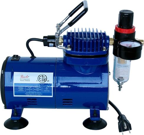 ضاغط Paasche D500SR بقوة 1/5 حصان مع إيقاف تلقائي ومنظم ومصيدة رطوبة باللون الأزرق in Saudi Arabia