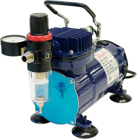 ضاغط Paasche D500SR بقوة 1/5 حصان مع إيقاف تلقائي ومنظم ومصيدة رطوبة باللون الأزرق in Saudi Arabia