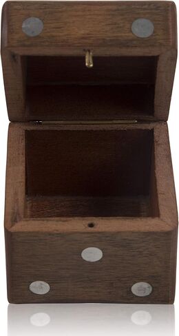 Handcrafted Wooden 5 Dice Box Holder Shaker Dice Roller Thrower Portable Dice Cup Five Dice Game Set Storage Case Decorative Brass Inlay Birthday Housewarming Party Favor Gift Ideas for Men Women in Saudi Arabia