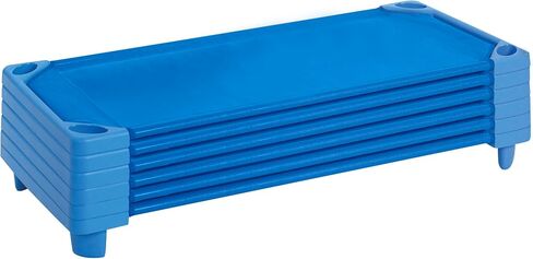 ECR4Kids Streamline Cot, Standard Size, Classroom Furniture, Blue, 6-Pack in Saudi Arabia