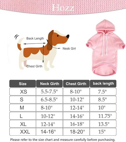 Hozz Rose Red Dog Hoodie Winter Dog Sweatshirt with Leash Hole and Pocket Warm Dog Clothes for Buffalo Plaid Small Dog Sweater Chihuahua Coat Clothing Puppy Custume S Small (Pack of 1) in Saudi Arabia