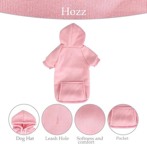 Hozz Rose Red Dog Hoodie Winter Dog Sweatshirt with Leash Hole and Pocket Warm Dog Clothes for Buffalo Plaid Small Dog Sweater Chihuahua Coat Clothing Puppy Custume S Small (Pack of 1) in Saudi Arabia