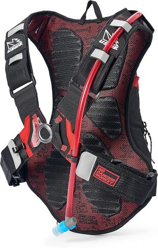 حزمة الترطيب الجديدة MTB من USWE سعة 12 لتر - لركوب الدراجات وركوب الدراجات الجبلية وركوب الدراجات الجبلية وركوب الحصى، مع مثانة مياه 3.0 لتر/ 100 أونصة، أسود-أحمر in Kuwait