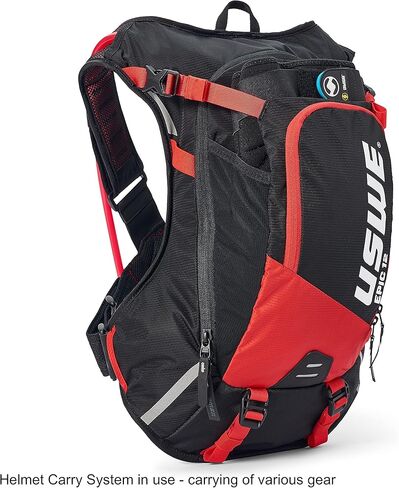 حزمة الترطيب الجديدة MTB من USWE سعة 12 لتر - لركوب الدراجات وركوب الدراجات الجبلية وركوب الدراجات الجبلية وركوب الحصى، مع مثانة مياه 3.0 لتر/ 100 أونصة، أسود-أحمر in Kuwait